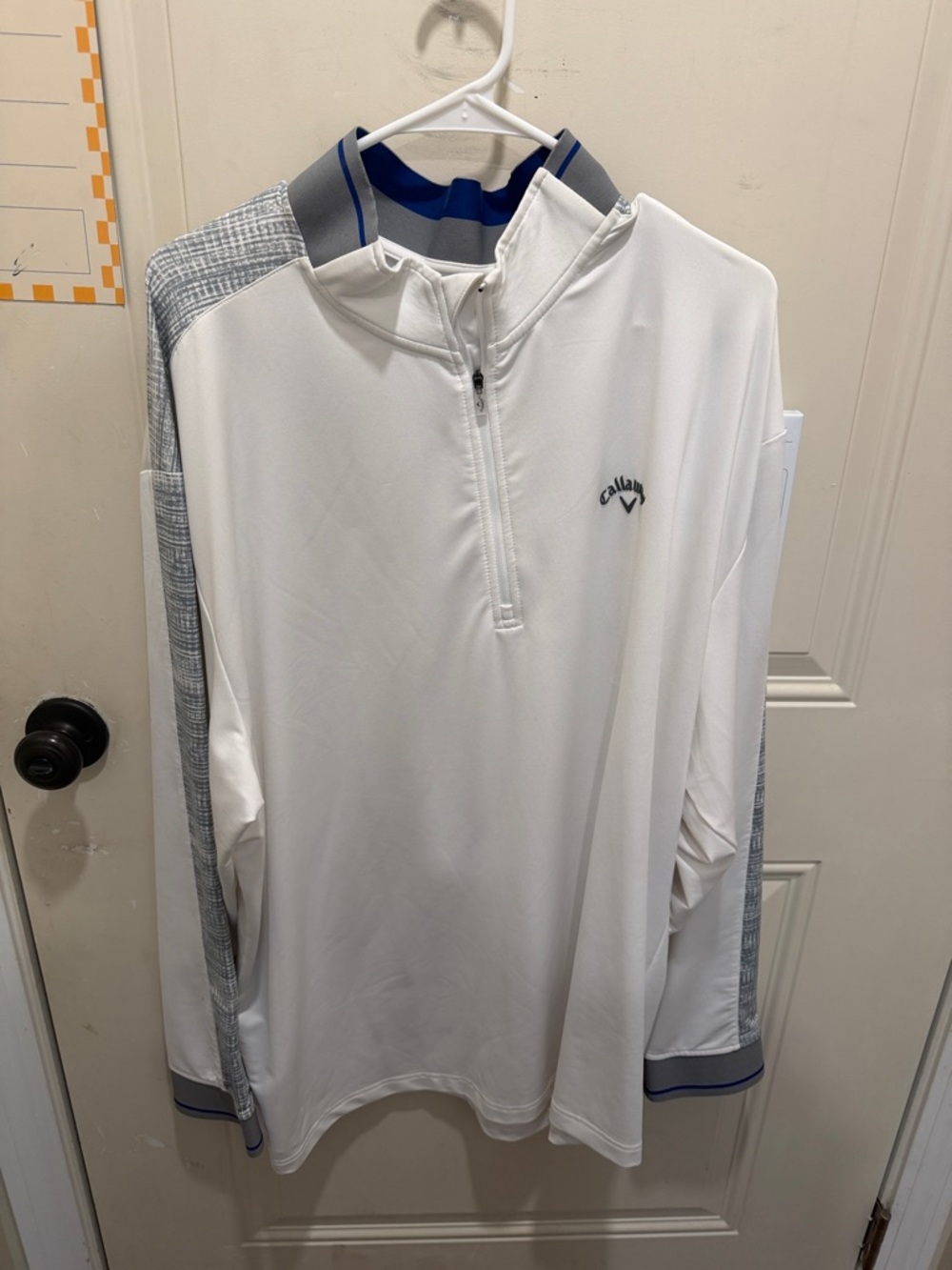 Callaway White Quarter-Zip Golf Top with Gray Accents